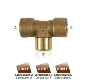 MTM T-Stykke 3x3/8"F