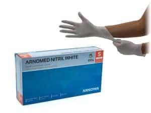Arnomed Nitrilhansker Hvite 100 stk